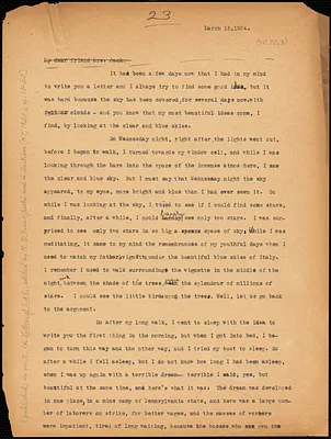 Nicola Sacco typed letter (copy) to Mrs. [Cerise] Jack, [Dedham], 15 March 1924
