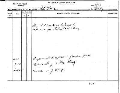 Lady Bird Johnson's Daily Diary Entry, 12/23/1963