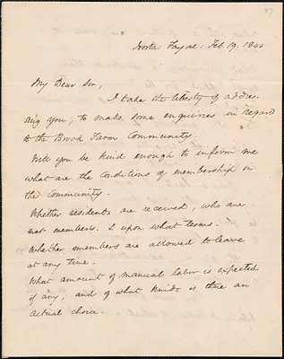 Samuel Longfellow autograph letter signed to John Sullivan Dwight, Horta, Fayal, the Azores, February 19, 1844