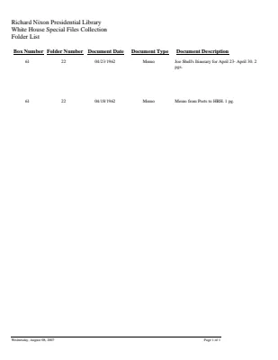 WHSF: Returned, 61-22
