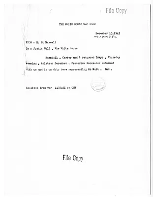 Cable from H. D. Maxwell to Justin Wolf