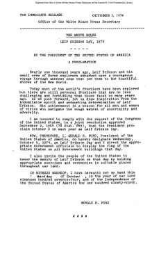 Leif Erikson Day, 1974 [Proclamation]