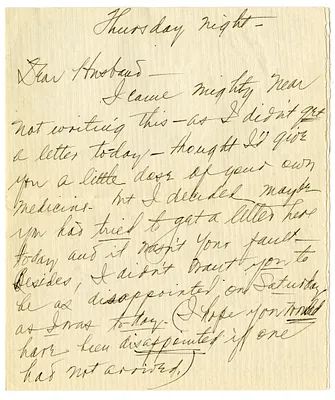 Letter from Bess W. Truman to Harry S. Truman