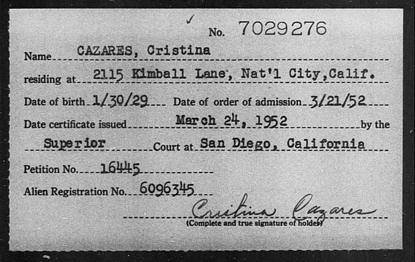 Cazares, Cristina - 1952