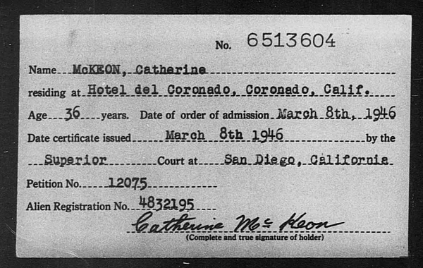 McKeon, Catherine - 1946