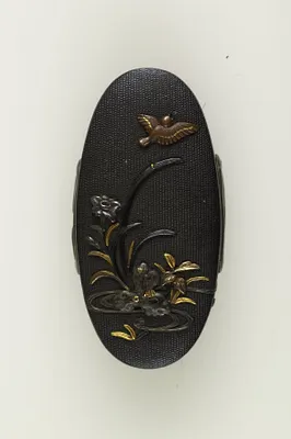Kashira with Sparrow and Orchid