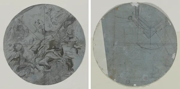 Apotheosis of a Saint (recto); Architectural Sketch(?) (verso)