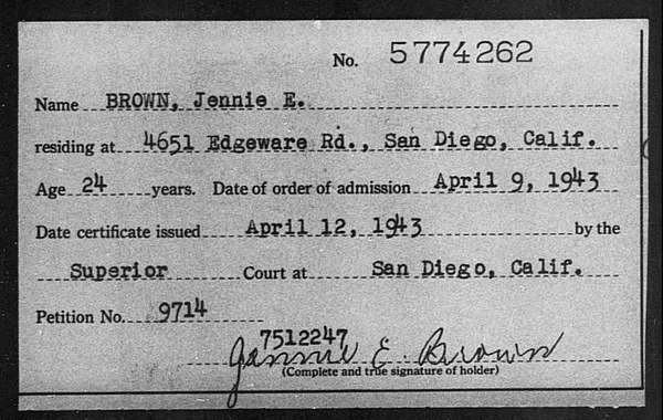 Brown, Jennie E. - 1943