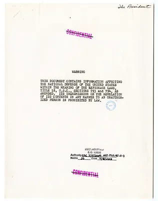 Memorandum, Supplement to National Security Council Determination Number 5