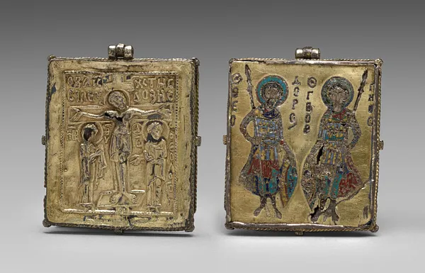Enkolpion with the Crucifixion (front) and Saints Theodore and George (back)