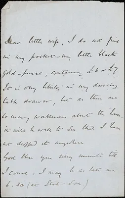 [John Biddulph Martin] autograph note to [Victoria Woodhull Martin], approximately 1883-1897