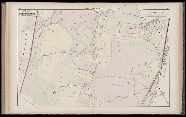 Atlas of the county of Suffolk, Massachusetts : vol. 5th, West Roxbury, now ward 17, Boston : from actual survey & official records