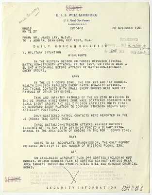 Memorandum, Daily Korean Bulletin