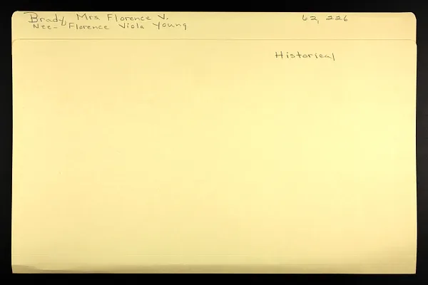 Brady, Mrs. Florence V. nee Florence, Viola Young