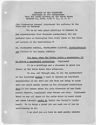 Remarks of the President to the Postmasters from the South Portico of the White House