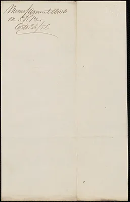 "Memo of amount due on 5. R12.," 31 October 1856