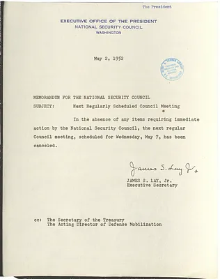 Memorandum from James S. Lay, Jr. to the National Security Council