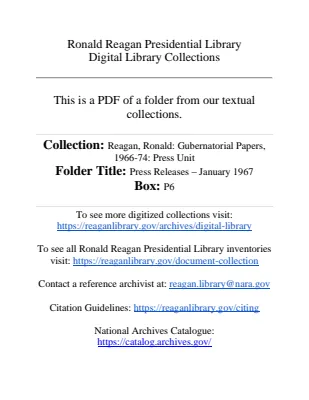 Press Releases - January 1967
