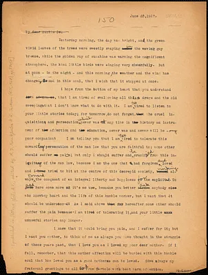 Nicola Sacco typed letter (copy) to "My dear Auntie Be" [Elizabeth Glendower Evans], Dedham, 23 June 1927