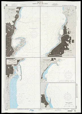 Mediterranean Sea, plans on the coasts of Italy and Sicilia