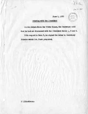 Memorandum of Conversation with Secretary of State Dean Acheson and President Harry S. Truman