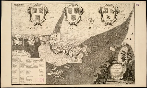 Naaukeurige platte grond van den staat loop van Rio de Berbice met derzelver plantagien in de geoctrojeerde colonie de Berbice