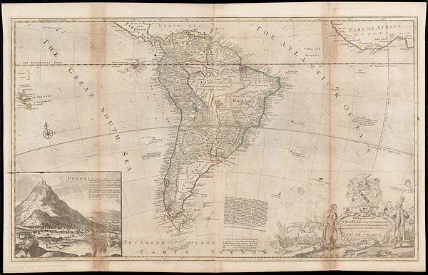 To the Right Honourable, Charles Earl of Sunderland, and Baron Spencer of Wormleighton, one of Her Majesty's principal secretaries of state, &c., this map of South America according to the newest and most exact observations is most humbly dedicated by your Lordship's most humble servant