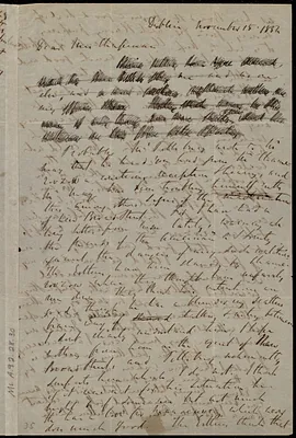 Letter from Richard Davis Webb, Dublin, [Ireland], to Maria Weston Chapman, November 15, 1854