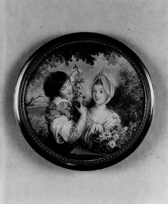 Boy and Girl with Flowers