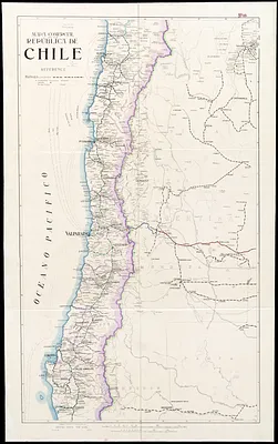 Mapa comercial de la República de Chile
