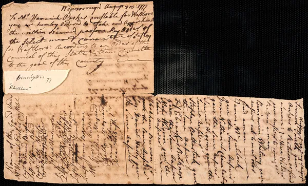 List of Men Who Returned from Bennington on Their Own and Ordered to Be Arrested, 1777