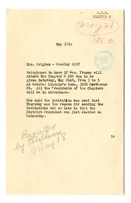 Note from Ida Andrews