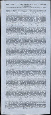 Mrs. Stowe in England -England's Influence on America