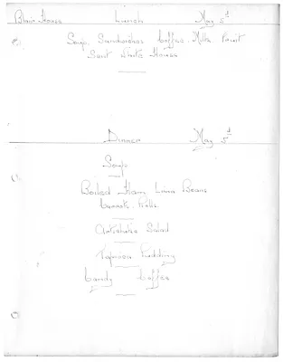 Blair House Lunch and Dinner Menu