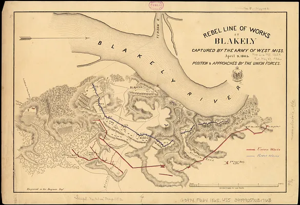Rebel line of works at Blakely captured by the Army of West Miss., April 9, 1865