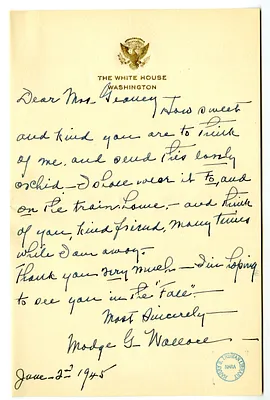 Letter from Madge Gates Wallace to Victoria Geaney