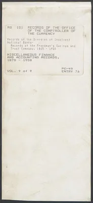 Miscellaneous Finance and Accounting Records: Loan Scratch Book