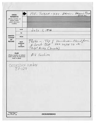 Truman Library Cross Reference Note