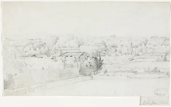 View of the Villa Borghese and its Orangerie from the Villa Medici