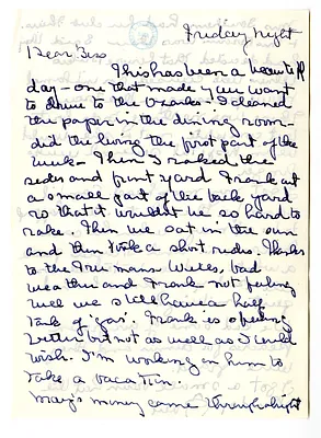 Letter from Natalie Wallace to Bess W. Truman