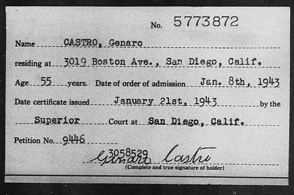 Castro, Genaro - 1943
