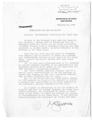 Memorandum from Secretary of State George C. Marshall to President Harry S. Truman