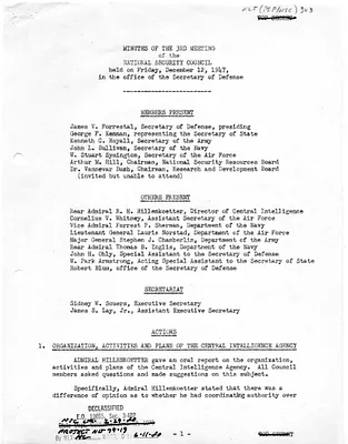 Minutes of the Third Meeting of the National Security Council
