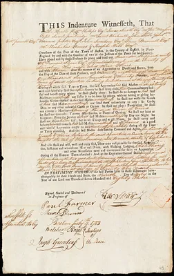 Alexander Sheppard indentured to apprentice with Francis Shaw of Gouldsborough, 9 July 1783