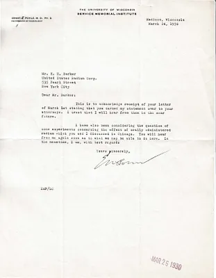 Letters Received to H.H. Barker, March 24, 1930