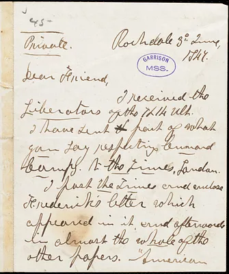Letter from William Logan, Rochdale, [England], to William Lloyd Garrison, 3d June, 1847
