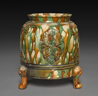 Jar with Applied Floral Decoration