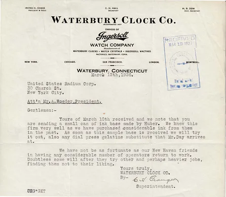 Letters Received to A. Roeder, March 12, 1926