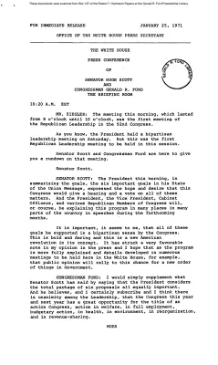White House - Congressional Leadership Meeting, 1/25/71