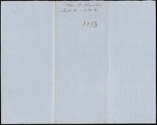 E. L. Hamlin to Samuel Warner, 8 September 1853